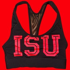 Victoria's Secret PINK Iowa State University (ISU) Black & Red Sports Bra XS